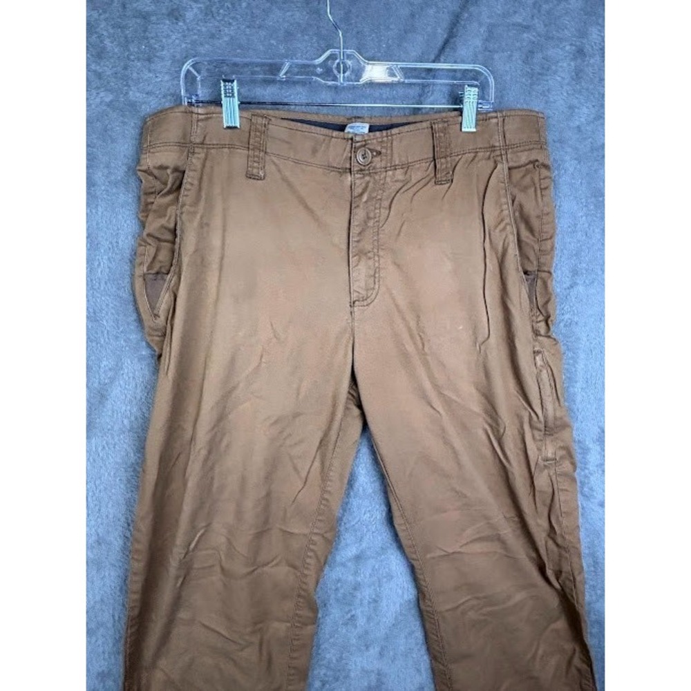 Faded Glory Straight‎ Leg Tan Khaki Pants Mens Size Actual 34x32 stretch pockets